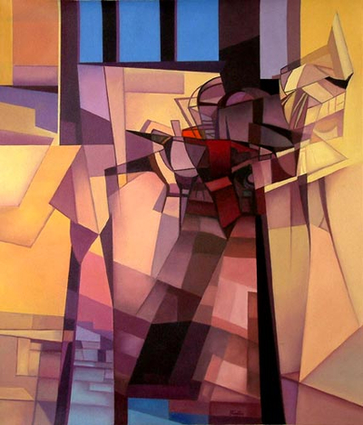 'Ghostly Inhabitants' (2005) - Architectural Cubist Painting (2005)