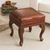 Leather and wood ottoman, 'Century' - Traditional Wood Leather Ottoman thumbail