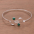 Chrysocolla bangle bracelet, 'Law of Attraction' - Chrysocolla bangle bracelet thumbail