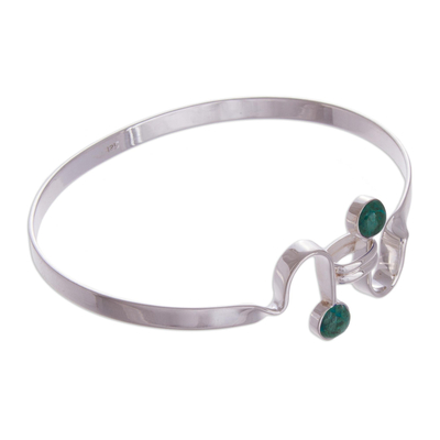 Chrysocolla bangle bracelet, 'Law of Attraction' - Chrysocolla Bangle Bracelet