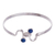 Lapis lazuli bangle bracelet, 'Law of Attraction' - Fair Trade Lapis Lazuli and Silver Bangle Bracelet (image 2a) thumbail