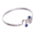 Lapis lazuli bangle bracelet, 'Law of Attraction' - Fair Trade Lapis Lazuli and Silver Bangle Bracelet (image 2c) thumbail