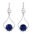 Lapis lazuli dangle earrings, 'Andean Moon' - Lapis Lazuli and Silver Earrings thumbail