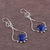 Lapis lazuli dangle earrings, 'Andean Moon' - Lapis Lazuli and Silver Earrings (image p113397) thumbail