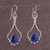Lapis lazuli dangle earrings, 'Andean Moon' - Lapis Lazuli and Silver Earrings (image 2c) thumbail