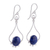 Lapis lazuli dangle earrings, 'Andean Moon' - Lapis Lazuli and Silver Earrings (image 2e) thumbail