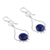Lapis lazuli dangle earrings, 'Andean Moon' - Lapis Lazuli and Silver Earrings (image 2f) thumbail