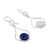 Lapis lazuli dangle earrings, 'Andean Moon' - Lapis Lazuli and Silver Earrings (image p113397) thumbail