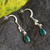 Pearl and chrysocolla dangle earrings, 'Sweet Perfection' - Chrysocolla and Pearl Earrings Sterling Silver 925 (image 2) thumbail