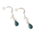Pearl and chrysocolla dangle earrings, 'Sweet Perfection' - Chrysocolla and Pearl Earrings Sterling Silver 925 (image 2b) thumbail