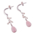 Pearl and pink opal dangle earrings, 'Sweet Perfection' - Pearl and pink opal dangle earrings