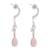 Pearl and pink opal dangle earrings, 'Sweet Perfection' - Pearl and pink opal dangle earrings (image 2c) thumbail