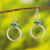 Chrysocolla dangle earrings, 'Join Me' - Handcrafted Modern Chrysocolla and Silver Earrings (image 2) thumbail