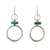 Chrysocolla dangle earrings, 'Join Me' - Handcrafted Modern Chrysocolla and Silver Earrings thumbail