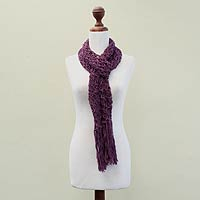 100% alpaca scarf, 'Warm Purple'