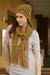 100% alpaca scarf and hat, 'Ochre Puzzles' - 100% alpaca scarf and hat thumbail