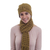 100% alpaca scarf and hat, 'Ochre Puzzles' - 100% alpaca scarf and hat (image 2b) thumbail
