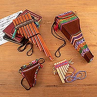 Flauta de pan zampona de bambú, 'Inca Serenade' (par) - Flauta de pan Zampona de instrumento de viento de bambú hecha a mano (par)