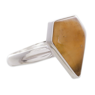Caramel opal cocktail ring, 'Caramel' - Unique Caramel Opal Cocktail Ring