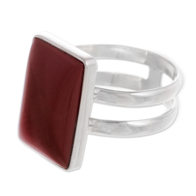 Sterling Silver Jasper Cocktail Ring from Peru
