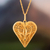 Gold plated necklace, 'Heart of Lace' - Fair Trade Heart Shaped Gold Plated Filigree Necklace (image 2) thumbail