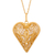Gold plated necklace, 'Heart of Lace' - Fair Trade Heart Shaped Gold Plated Filigree Necklace thumbail