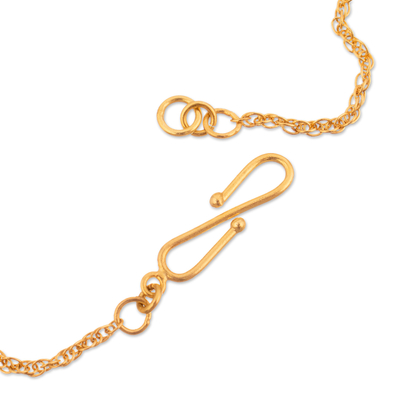 Collar chapado en oro - Collar de filigrana chapado en oro en forma de corazón de comercio justo