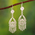 Sterling silver chandelier earrings, 'Inca Royal' - Bridal Sterling Silver Chandelier Earrings from Peru thumbail
