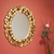 Mohena wood mirror, 'Garland' - Collectible Bronze Leaf Wood Mirror (image 2) thumbail