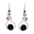 Obsidian dangle earrings, 'Pendulum of Time' - Obsidian dangle earrings thumbail