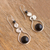 Obsidian dangle earrings, 'Pendulum of Time' - Obsidian dangle earrings (image 2b) thumbail