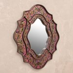 Mirror, 'Romance' - Reverse Painted Glass Wall Mirror