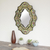 Reverse painted glass mirror, 'Verdant Spring' - Hand Made Reverse Painted Glass Bird Mirror (image 2) thumbail