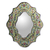 Reverse painted glass mirror, 'Verdant Spring' - Hand Made Reverse Painted Glass Bird Mirror thumbail