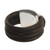Leather ring, 'Dark Brown Moon' - Leather Silver Designer Ring (image 2d) thumbail