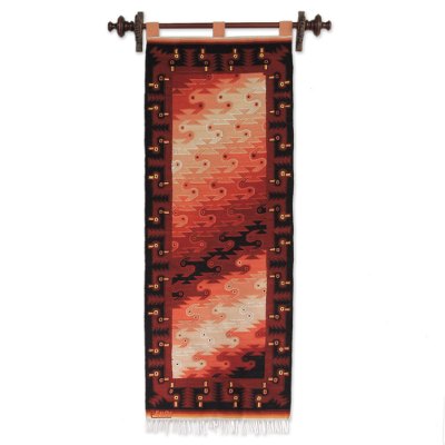 Wool tapestry, 'Flocks of Birds' - Hand Made Animal Themed Wool Bird Tapestry