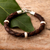 Men's leather bracelet, 'Chankas Warrior in Light Brown' - Men's Leather Sterling Silver Braided Bracelet thumbail