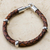 Men's leather bracelet, 'Chankas Warrior in Light Brown' - Men's Leather Sterling Silver Braided Bracelet (image 2b) thumbail