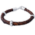 Men's leather bracelet, 'Chankas Warrior in Light Brown' - Men's Leather Sterling Silver Braided Bracelet (image 2d) thumbail
