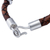 Men's leather bracelet, 'Chankas Warrior in Light Brown' - Men's Leather Sterling Silver Braided Bracelet