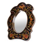 Mirror, 'Birdsong at Night' - Unique Reverse Painted Glass Wall Mirror