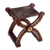 Tooled leather and wood stool, 'Baroque Peru' - Handcrafted Peruvian Wood Leather Stool thumbail