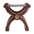 Taburete de cuero y madera con herramientas, 'Perú Barroco' - Taburete de cuero de madera peruano hecho a mano
