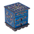 Reverse painted glass jewelry box, 'Celestial Blue' - Reverse Painted Glass Jewelry Box Chest with Mirror (image 2a) thumbail