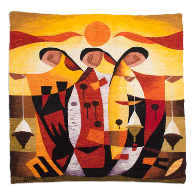 Handcrafted Cultural Wool Tapestry