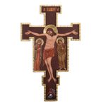 Cedar cross, 'Jesus, Mary and John I' - Cedar cross