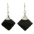 Obsidian dangle earrings, 'Synthesis' - Protection Sterling Silver Dangle Obsidian Earrings thumbail