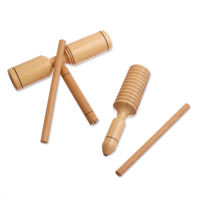 Handmade Wood Toc Toc Instruments (Pair)