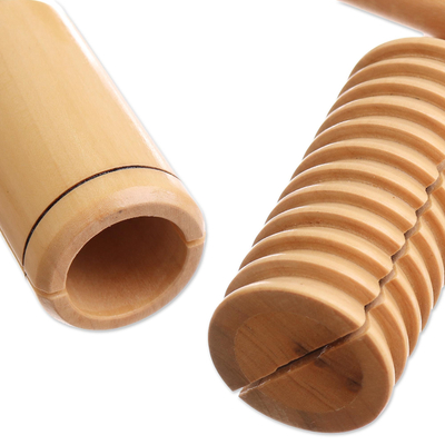 Instrumentos de madera toc toc, (par) - Instrumentos de toc toc de madera hechos a mano (par)