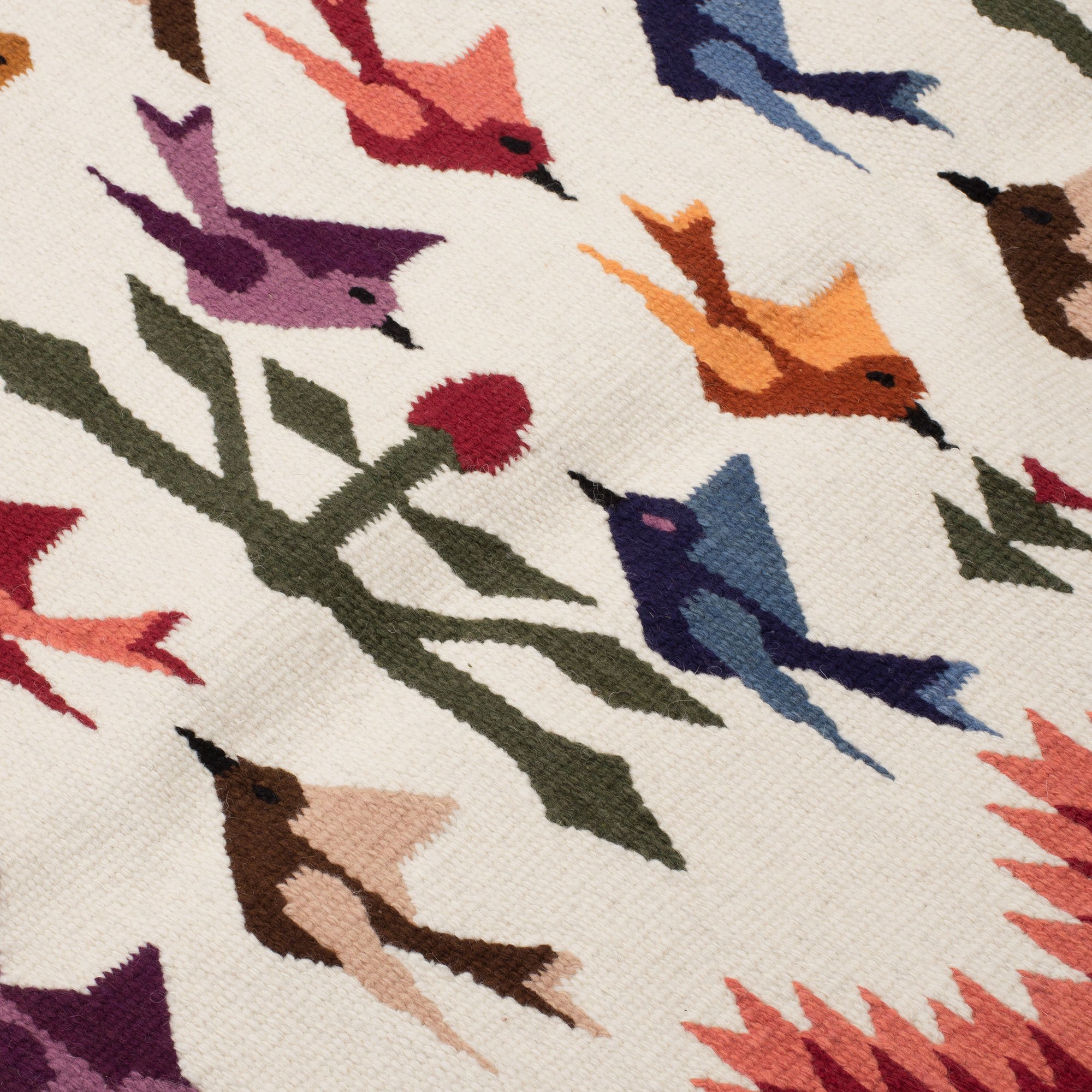 Exquisitely Handcrafted Bird Area Rug (6x8) Hummingbirds NOVICA